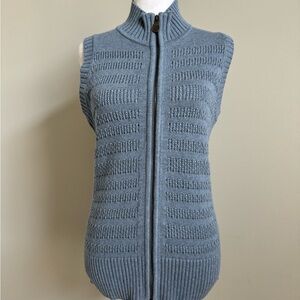Pendleton Blue Cardigan with Textured Knit and Zip Front